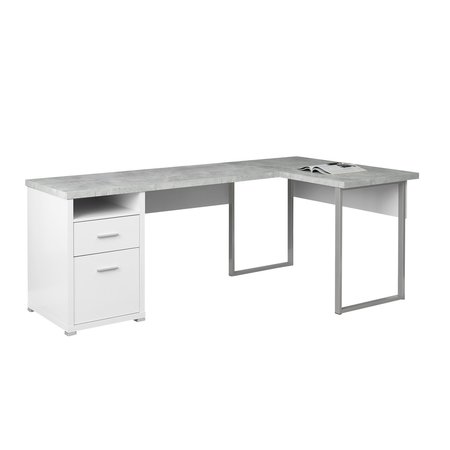 Monarch Specialties Computer Desk, Home Office, Corner, Storage Drawers, 80"L, L Shape, Work, Laptop, Metal, Grey I 7258